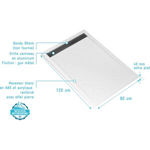 Aurlane PACR174 Receveur blanc effet pierre Aurlane PACR174 Receveur blanc effet pierre
