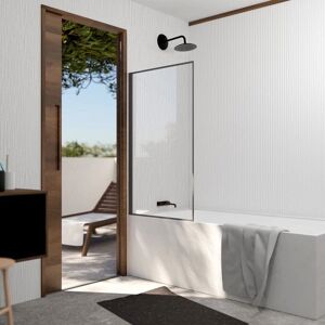 AURLANE Pare-baignoire Gun Metal Réversible - 75x130 cm - Verre Trempé 4mm AURLANE Pare-baignoire Gun Metal Réversible - 75x130 cm - Verre Trempé 4mm