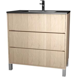 AURLANE Modelo PACM718 - Armario de baño, Roble Claro, 3 Cajones AURLANE Modelo PACM718 - Armario de baño, Roble Claro, 3 Cajones