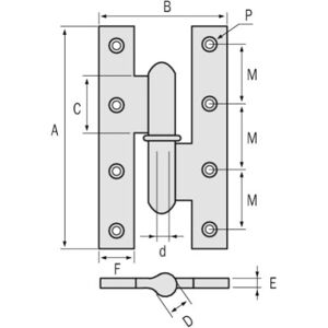 FAURE - Paumelle renforcée - 160x90 mm - Hinge FAURE - Paumelle renforcée - 160x90 mm - Hinge