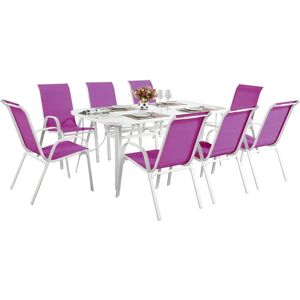 Salle à Manger de Jardin Phoenix - Acier & Textilène - Fuchsia - Publicité Salle à Manger de Jardin Phoenix - Acier & Textilène - Fuchsia - Publicité
