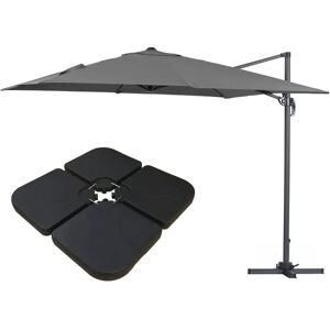Habitat et Jardin 3x3m kwadratowy aluminiowy parasol ogrodowy - Szary Habitat et Jardin 3x3m kwadratowy aluminiowy parasol ogrodowy - Szary