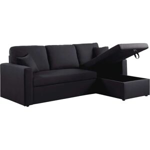 Habitat et Jardin Alain Sofá-cama de canto preto - 3 lugares Habitat et Jardin Alain Sofá-cama de canto preto - 3 lugares