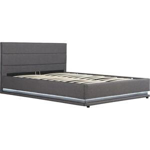 Cama com LED Habitat et Jardin Anastasia - 160 x 200 cm - Cinza escuro Cama com LED Habitat et Jardin Anastasia - 160 x 200 cm - Cinza escuro