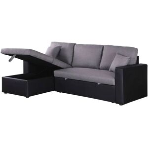 Sofá Esquinero Habitat et Jardin Alain Gris Negro - 3 Plazas Sofá Esquinero Habitat et Jardin Alain Gris Negro - 3 Plazas