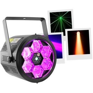 BoomTone DJ - BEE-FX LZR - LED 6x10W RGBW - Lumières disco - Publicité BoomTone DJ - BEE-FX LZR - LED 6x10W RGBW - Lumières disco - Publicité
