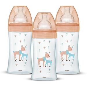 Set de biberones anti-cólico Dodie - 3 botellas de vidrio 270ml Set de biberones anti-cólico Dodie - 3 botellas de vidrio 270ml