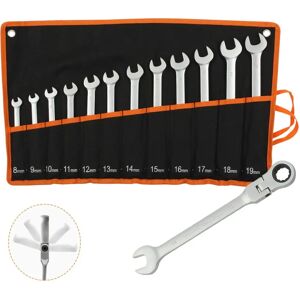 Ensemble de clés ajustables TODECO 12 pièces - 8-19mm, Crémaillère, Sac Ensemble de clés ajustables TODECO 12 pièces - 8-19mm, Crémaillère, Sac