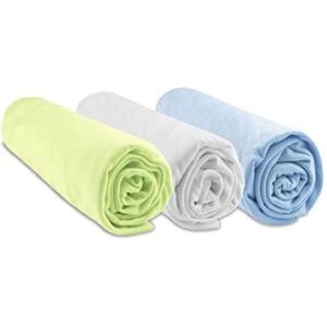 Set di 3 lenzuola in viscosa di bambù Easy Dort - 70x140 cm - Bianco-cielo-anice Set di 3 lenzuola in viscosa di bambù Easy Dort - 70x140 cm - Bianco-cielo-anice