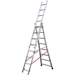 Échelle Extensible Hailo 3x8 Rangs - 5.70m Aluminium - Publicité Échelle Extensible Hailo 3x8 Rangs - 5.70m Aluminium - Publicité