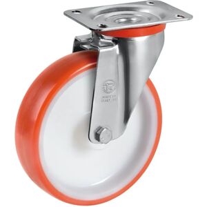 Roue pivotante diamètre 150 mm polyuréthane rouge - Publicité Roue pivotante diamètre 150 mm polyuréthane rouge - Publicité