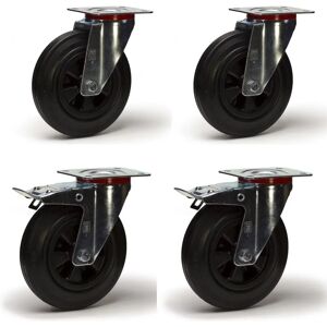 Roues-et-Roulettes.com Ensemble de Roues en Caoutchouc 100mm - 4 Pièces - Publicité Roues-et-Roulettes.com Ensemble de Roues en Caoutchouc 100mm - 4 Pièces - Publicité