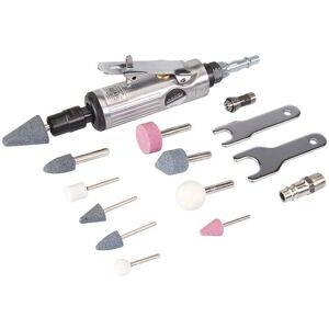 Mini meuleuse pneumatique Silverline - Outil d'angle droit avec accessoires Mini meuleuse pneumatique Silverline - Outil d'angle droit avec accessoires