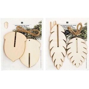 Ozdoby świąteczne z drewna Rico Design - Zestaw 6 - Wytłoczone żołędzie i szyszki - Beżowy Ozdoby świąteczne z drewna Rico Design - Zestaw 6 - Wytłoczone żołędzie i szyszki - Beżowy