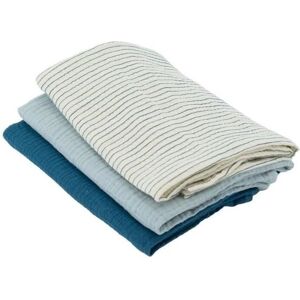 DOMIVA Indigo Blauw Bambus inbakerdoeken - Set van 3 DOMIVA Indigo Blauw Bambus inbakerdoeken - Set van 3