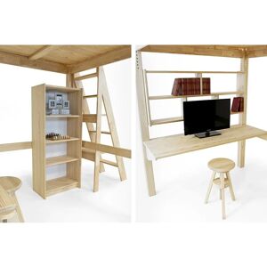 ABC MEUBLES Letto a Soppalco - Altezza Regolabile - Made in France ABC MEUBLES Letto a Soppalco - Altezza Regolabile - Made in France