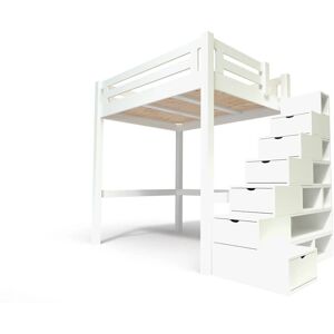 ABC MEUBLES Letto A Mezzanine Adulti - Bianco - 140x200 - Supporta 280kg ABC MEUBLES Letto A Mezzanine Adulti - Bianco - 140x200 - Supporta 280kg