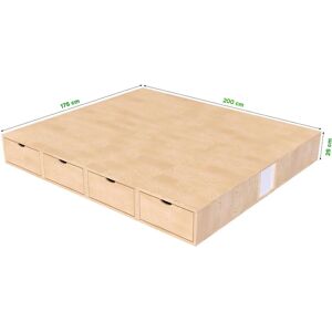 ABC MEUBLES Letto doppio con contenitore - Bianco - 160x200 ABC MEUBLES Letto doppio con contenitore - Bianco - 160x200