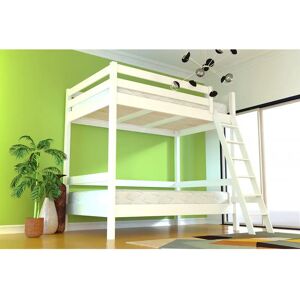 ABC MEUBLES Letto a castello 120x200 Bianco - Risparmio di spazio in legno per adulti ABC MEUBLES Letto a castello 120x200 Bianco - Risparmio di spazio in legno per adulti