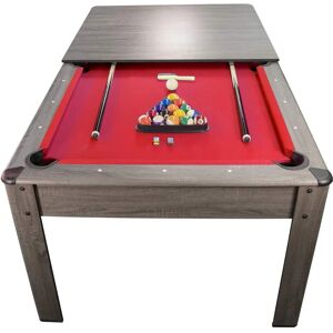 Sokker LONG BEACH - Table de billard convertible - gris/rouge - Publicité Sokker LONG BEACH - Table de billard convertible - gris/rouge - Publicité