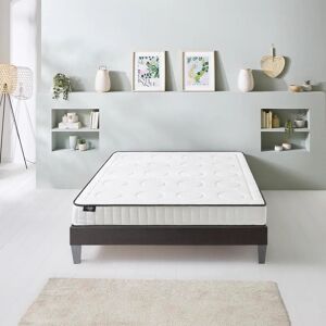 Ensemble Matelas et Sommier Cristal 160x200cm - Blanc - Soutien Moyen - Publicité Ensemble Matelas et Sommier Cristal 160x200cm - Blanc - Soutien Moyen - Publicité