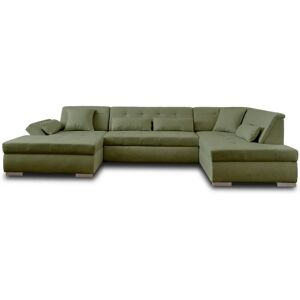 Lisa Design Vermont - Canapé d'angle en velours, 7 places, Vert - Publicité Lisa Design Vermont - Canapé d'angle en velours, 7 places, Vert - Publicité
