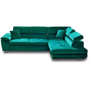 Canapé d'angle en Velours Dimas 5 Places avec Rangement & Têtières Ajustables - Publicité Canapé d'angle en Velours Dimas 5 Places avec Rangement & Têtières Ajustables - Publicité