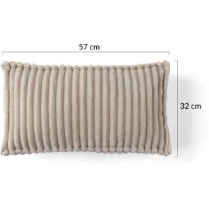 Coussin Velours Beige à Grosses Côtes - Accessoire Canapé - Publicité Coussin Velours Beige à Grosses Côtes - Accessoire Canapé - Publicité