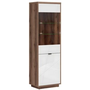 PETITS-MEUBLES Vitrina Sven Blanco y Madera 2 Puertas PETITS-MEUBLES Vitrina Sven Blanco y Madera 2 Puertas