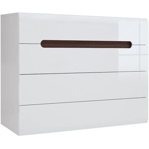 PETITS-MEUBLES Darrel Cómoda Blanca Lacada de 4 Cajones - Cajonera PETITS-MEUBLES Darrel Cómoda Blanca Lacada de 4 Cajones - Cajonera