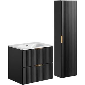 Conjunto de baño colgante negro mate Adriel PETITS-MEUBLES - Muebles de baño Conjunto de baño colgante negro mate Adriel PETITS-MEUBLES - Muebles de baño