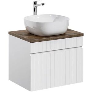 PETITS-MEUBLES Zelie Mueble de baño 60cm Blanco y Roble PETITS-MEUBLES Zelie Mueble de baño 60cm Blanco y Roble