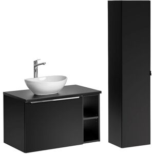 Conjunto de baño PETITS-MEUBLES Eros - Montaje en pared, 80cm, Negro Conjunto de baño PETITS-MEUBLES Eros - Montaje en pared, 80cm, Negro