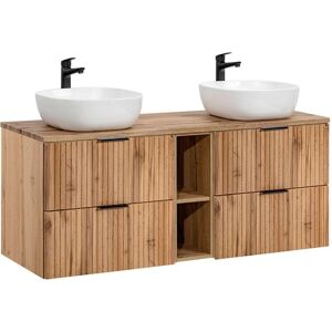 PETITS-MEUBLES Mueble de lavabo doble 140cm - Madera, 2 lavabos, Europa PETITS-MEUBLES Mueble de lavabo doble 140cm - Madera, 2 lavabos, Europa