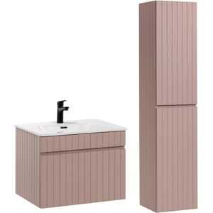 Conjunto de baño PETITS-MEUBLES Zelie Rosado - Lavabo y Columna Conjunto de baño PETITS-MEUBLES Zelie Rosado - Lavabo y Columna