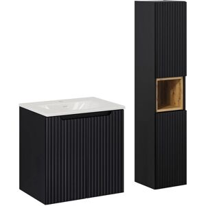 Conjunto de baño PETITS-MEUBLES Riva 60cm - Suspendido, Silencioso, Madera FSC Conjunto de baño PETITS-MEUBLES Riva 60cm - Suspendido, Silencioso, Madera FSC