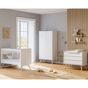 Vox - Vintage White Wood - 60x120 - Armario de 2 puertas - Set habitación bebé Vox - Vintage White Wood - 60x120 - Armario de 2 puertas - Set habitación bebé