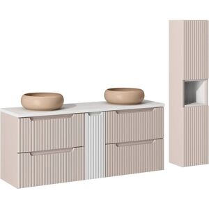 PETITS-MEUBLES Conjunto de Baño con Doble Lavabo - Cachemira & Blanco PETITS-MEUBLES Conjunto de Baño con Doble Lavabo - Cachemira & Blanco