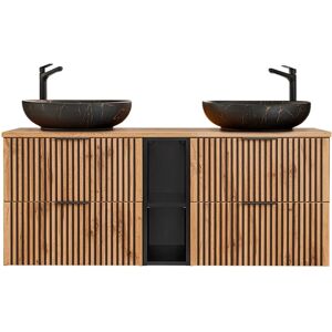 PETITS-MEUBLES Mueble doble lavabo 140cm - Negro PETITS-MEUBLES Mueble doble lavabo 140cm - Negro