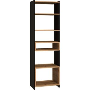 PETITS-MEUBLES Librero de madera negra con 7 estantes PETITS-MEUBLES Librero de madera negra con 7 estantes