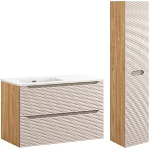 Conjunto de Muebles de Baño PETITS-MEUBLES - Madera Beige 90cm Conjunto de Muebles de Baño PETITS-MEUBLES - Madera Beige 90cm