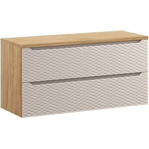 PETITS-MEUBLES Tocador Elora - 120cm, 2 cajones, beige y madera PETITS-MEUBLES Tocador Elora - 120cm, 2 cajones, beige y madera