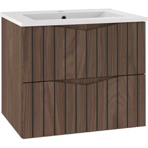 PETITS-MEUBLES Siena Gabinete de Baño Encimera 60cm - Madera y Negro PETITS-MEUBLES Siena Gabinete de Baño Encimera 60cm - Madera y Negro