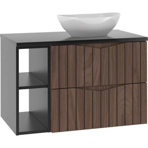 PETITS-MEUBLES Siena Mueble de lavabo 80cm con 2 compartimentos madera y negro PETITS-MEUBLES Siena Mueble de lavabo 80cm con 2 compartimentos madera y negro