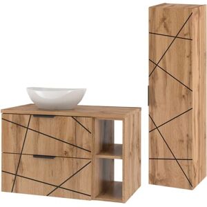 Conjunto de Muebles de Baño PETITS-MEUBLES - 80cm, 2 Compartimentos, Madera Teren Conjunto de Muebles de Baño PETITS-MEUBLES - 80cm, 2 Compartimentos, Madera Teren