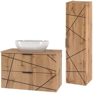Conjunto de Muebles PETITS-MEUBLES Teren 80cm con Lavabo y Columna Conjunto de Muebles PETITS-MEUBLES Teren 80cm con Lavabo y Columna