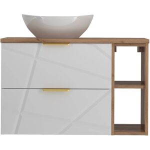 Petits-meubles Aurora Blanco y Madera Mueble de lavabo - Baño Petits-meubles Aurora Blanco y Madera Mueble de lavabo - Baño