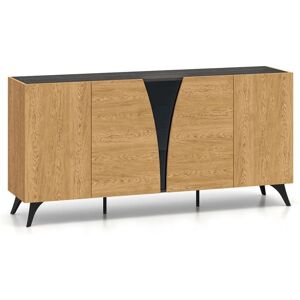 Petits Meubles Soah Madera y Negro Bufé de 5 Puertas - Bufé Petits Meubles Soah Madera y Negro Bufé de 5 Puertas - Bufé