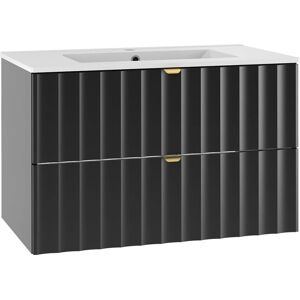 PETITS-MEUBLES Lexa Mueble de Baño Empotrado 80cm Negro PETITS-MEUBLES Lexa Mueble de Baño Empotrado 80cm Negro