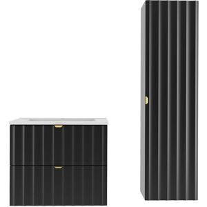 Conjunto de lavabo y mueble empotrado Lexa negro Conjunto de lavabo y mueble empotrado Lexa negro